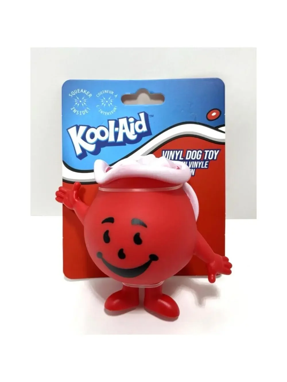 Koolmaid Red Vinyl Dog Toy Squeaky Pitcher-Shaped Logo Style Fun Pet Play